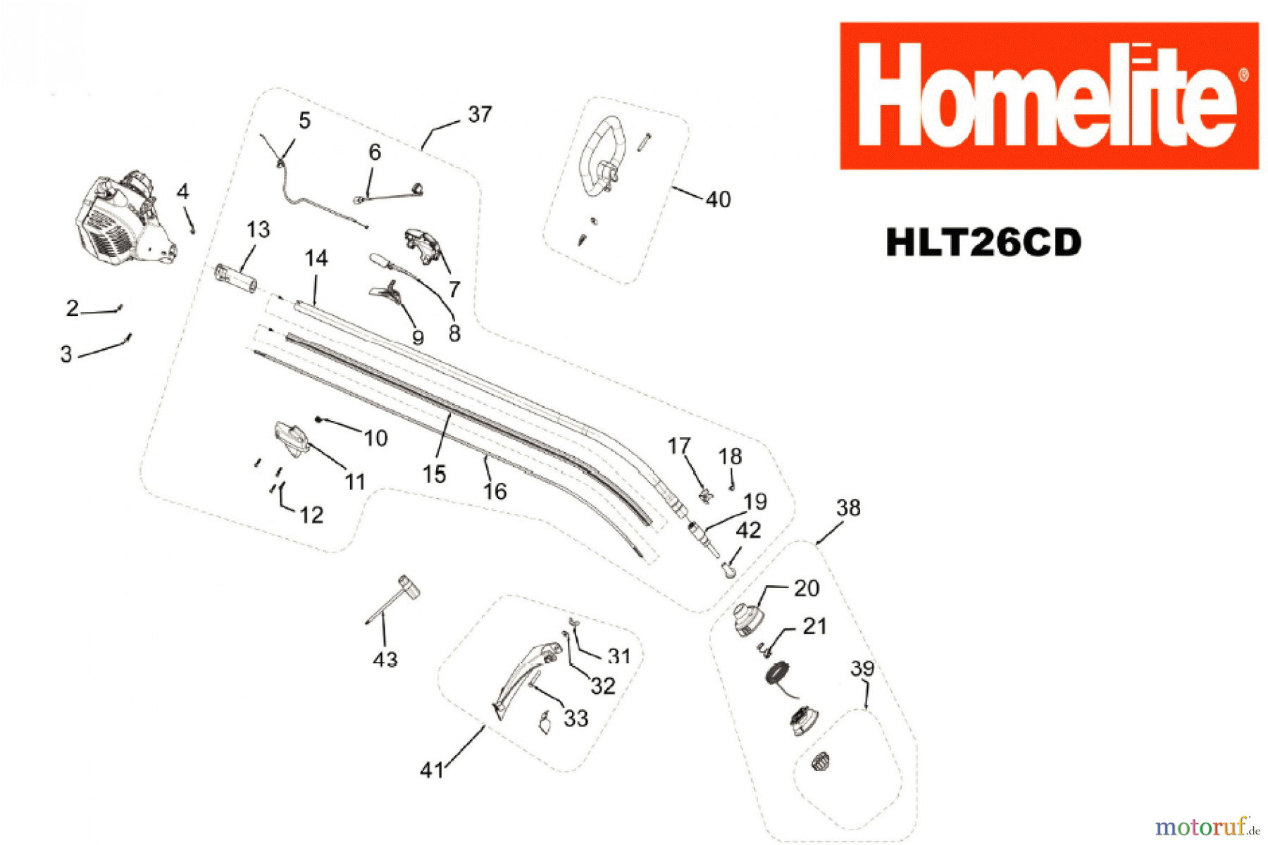  Homelite Trimmer Benzin HLT26CD Seite 1