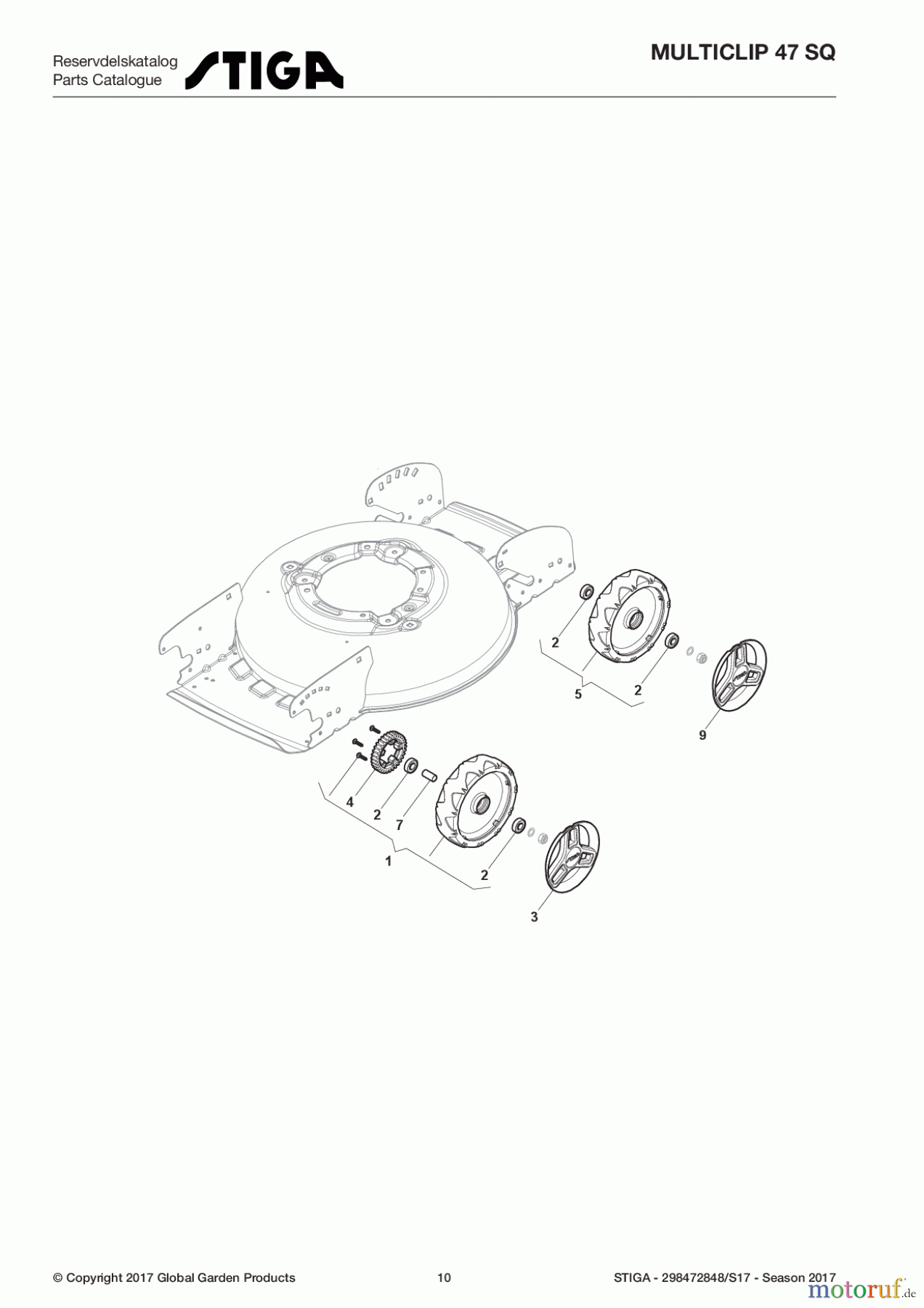  Stiga Rasenmäher Baujahr 2017 Benzin Mit Antrieb 2017 MULTICLIP 47 SQ 298472848/S17 - Season 2017 Wheels and Hub Caps