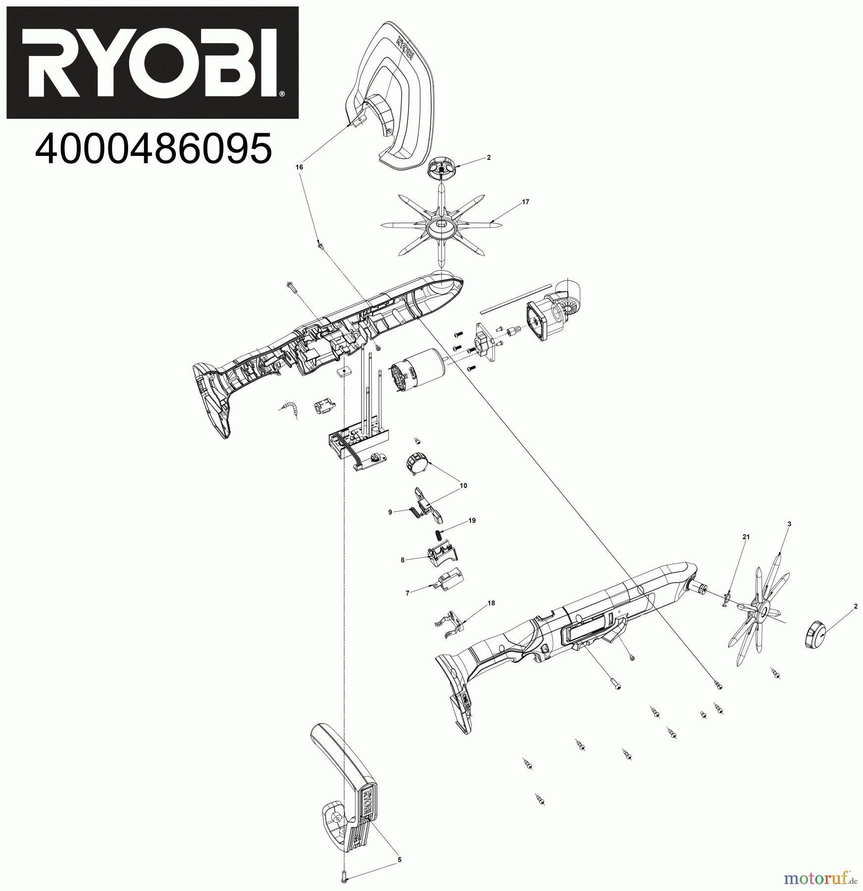  Ryobi Bodenhacken Kultivator RY18HCA 18 V ONE+ Akku-Kompakt-Kultivator, Arbeitstiefe 5 cm Seite 1