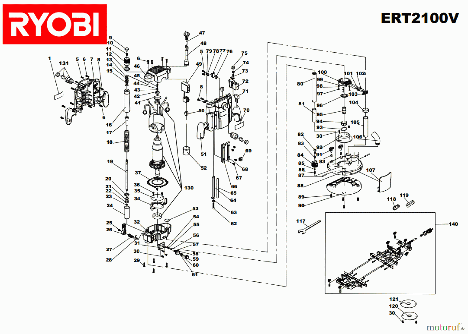  Ryobi Oberfräsen ERT2100V Seite 1