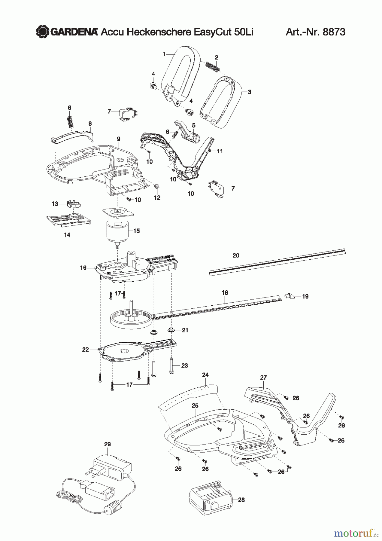  Gardena Akkuscheren Accu-Heckenschere  EasyCut 50-Li