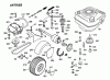 Wolf-Garten Cart SV 3 6110000 Series A (1998) Listas de piezas de repuesto y dibujos Differential, Drive system, Engine
