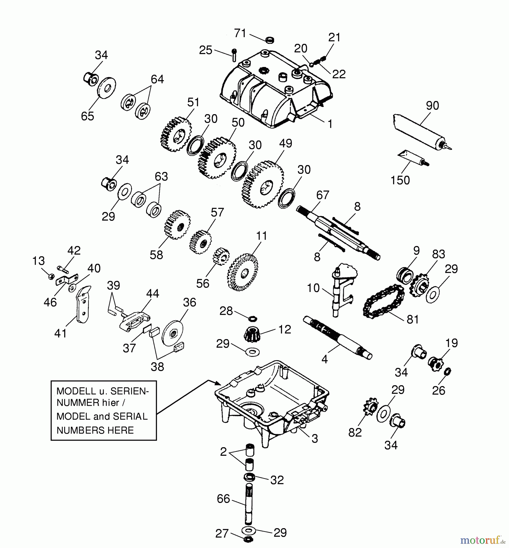 Wolf-Garten Cart OHV 2 M 6965000 Series A  (1999) Gearbox