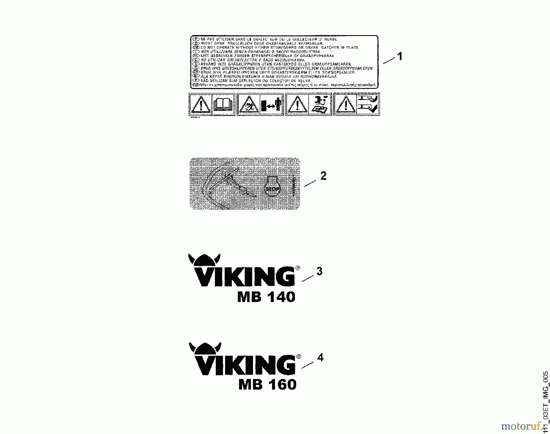  Viking Rasenmäher Benzinrasenmäher MB 140, MB 160 E - Aufkleber