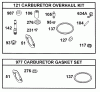Wolf-Garten Diamond I/C OHV 1001000 (2001) Listas de piezas de repuesto y dibujos Gasket set carburetor