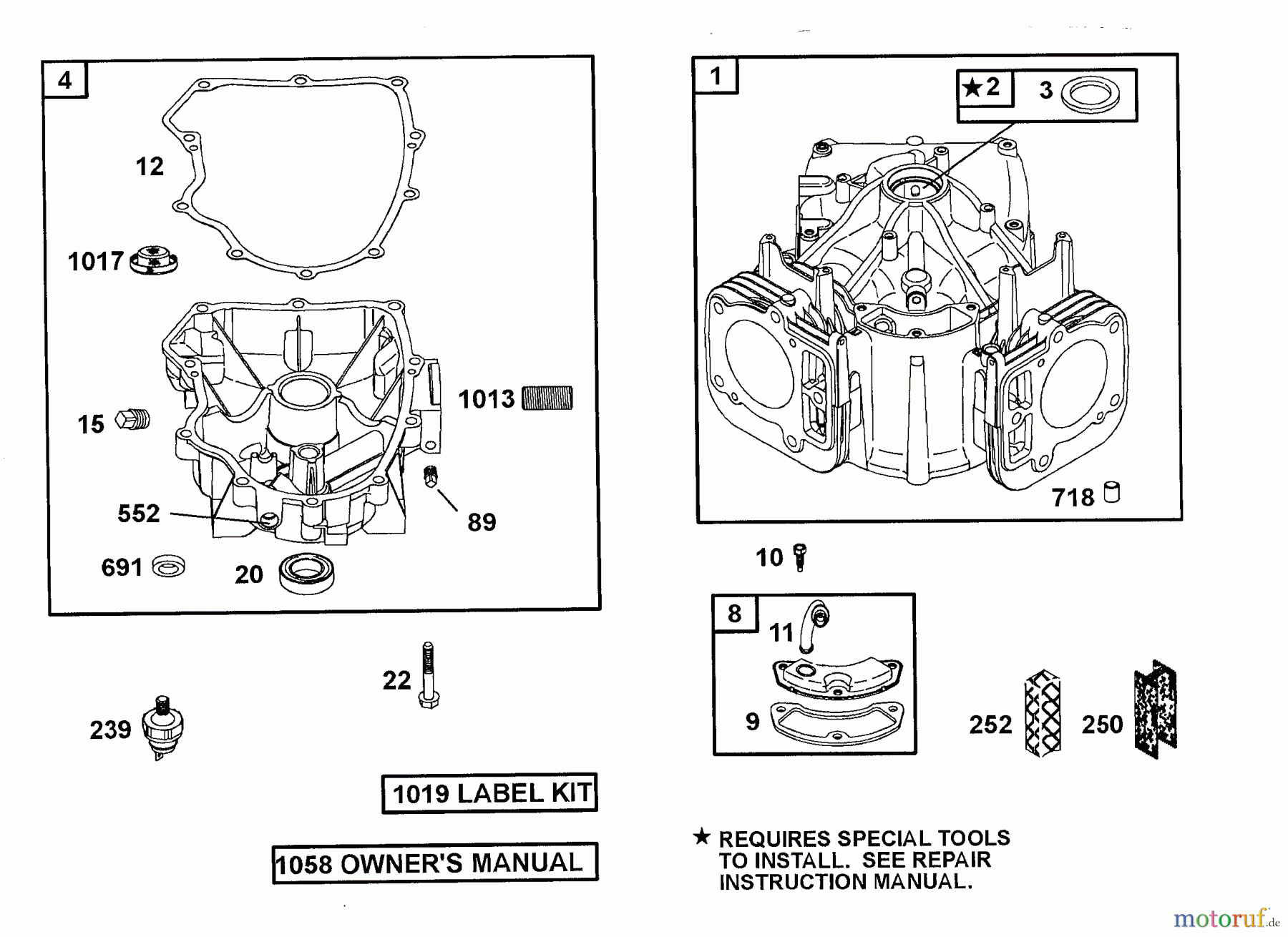 Wolf-Garten Petrol engines Briggs&Stratton Intek OHV 1002000  (2001) Crankcase, Sump bases