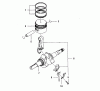 Wolf-Garten FA 76 2055000 (2003) Listas de piezas de repuesto y dibujos Piston, Crankshaft, Connecting rod