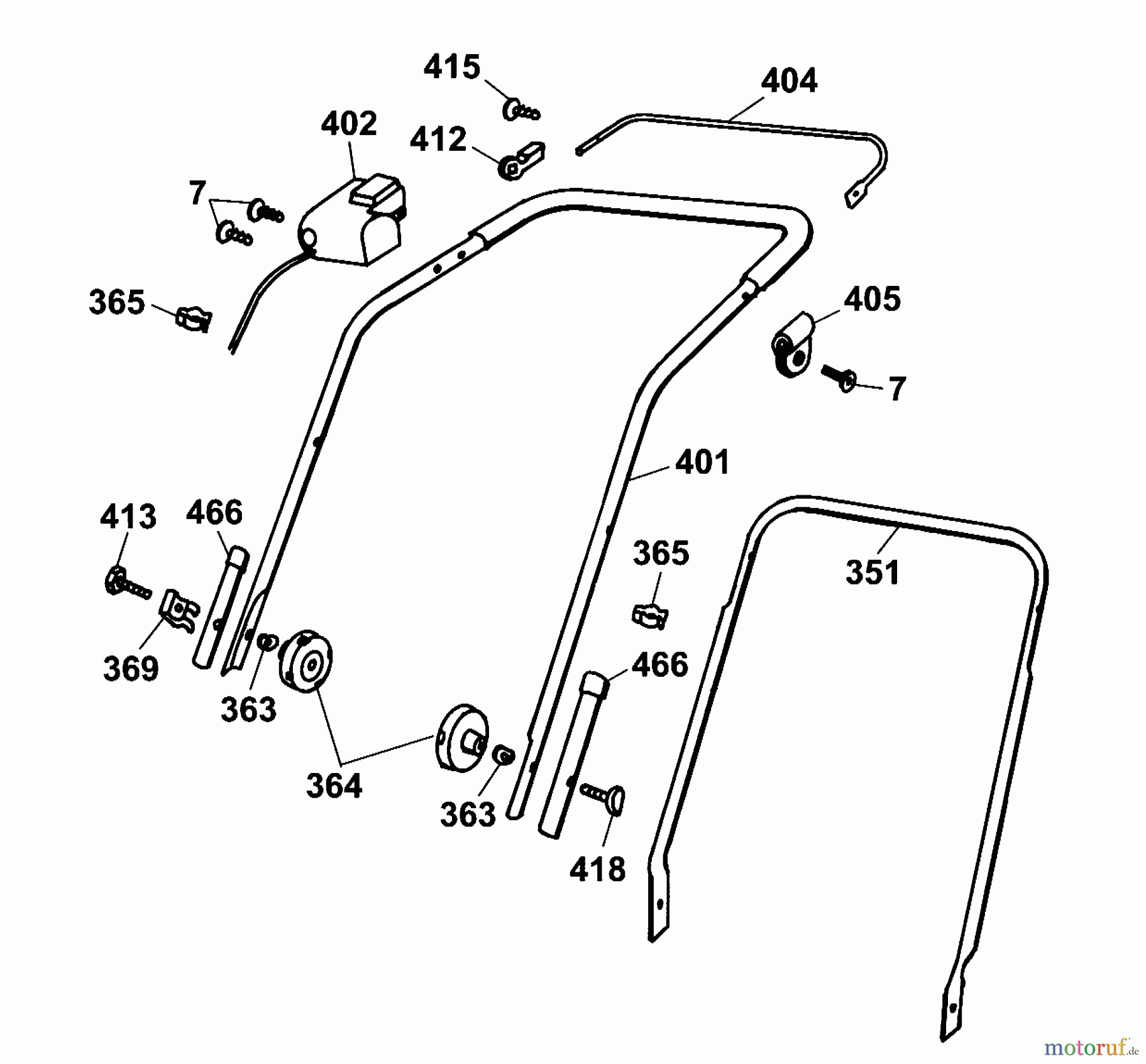 Wolf-Garten Battery mower Concept 43 AC 4332000 Series A (2001) Handle