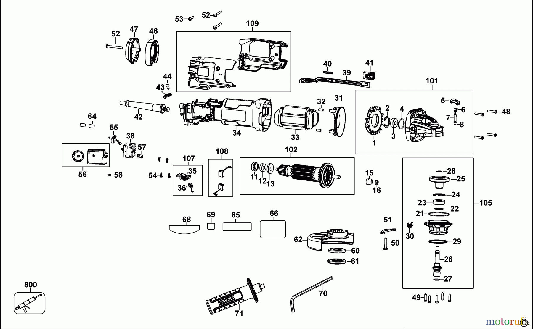  DEWALT TRABAJO DEL METAL AMOLADORA ANGULAR 100-125MM MINIAMOLADORA DWE4247 Seite 1