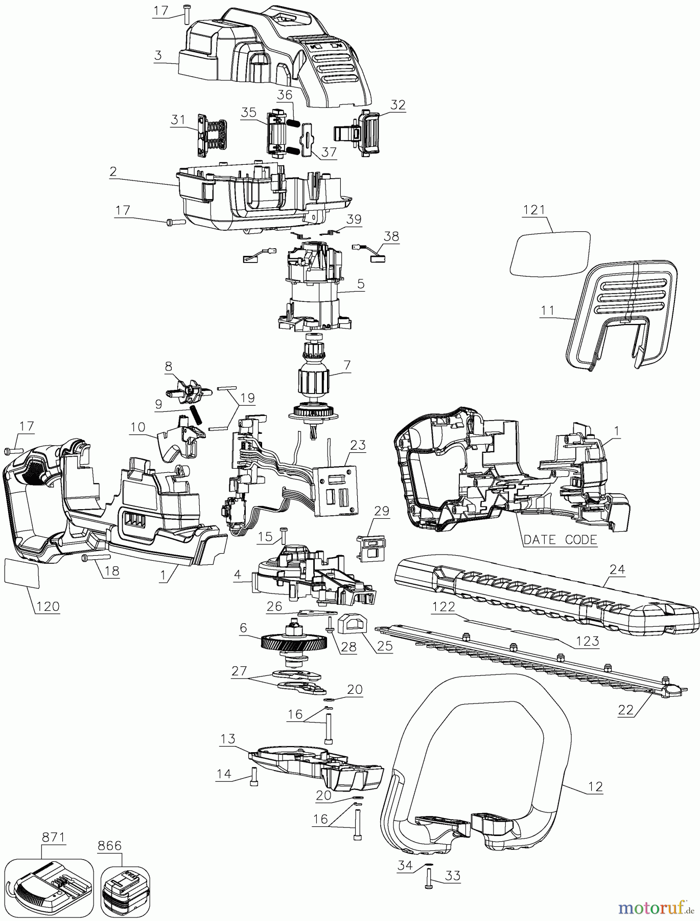  DEWALT Divers DW 40V HEDGE TRIMMER DCHT860M-1 Seite 1