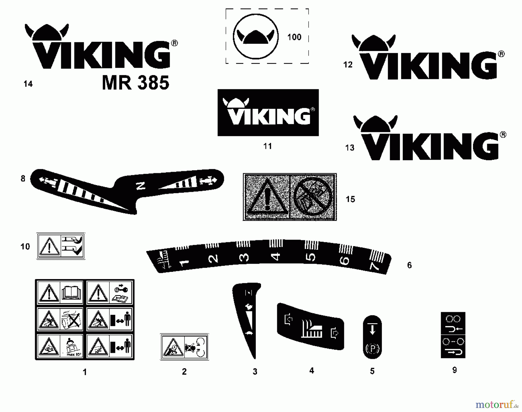  Viking Aufsitzmäher Aufsitzmäher MR 385 M - Aufkleber