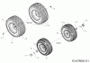 MTD Minirider 76 RDE 13B726SD600 (2020) Listas de piezas de repuesto y dibujos Wheels 13x5x6; 16x6,5x8