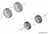MTD Minirider 76 SDE 13C726JD600 (2020) Listas de piezas de repuesto y dibujos Wheels 13x5x6; 16x6,5x8