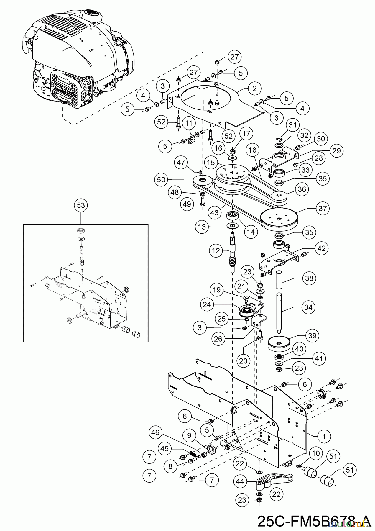  MTD Cutter bar mower BM 87-35 25C-FM5B678 (2023) Frame, belt drive