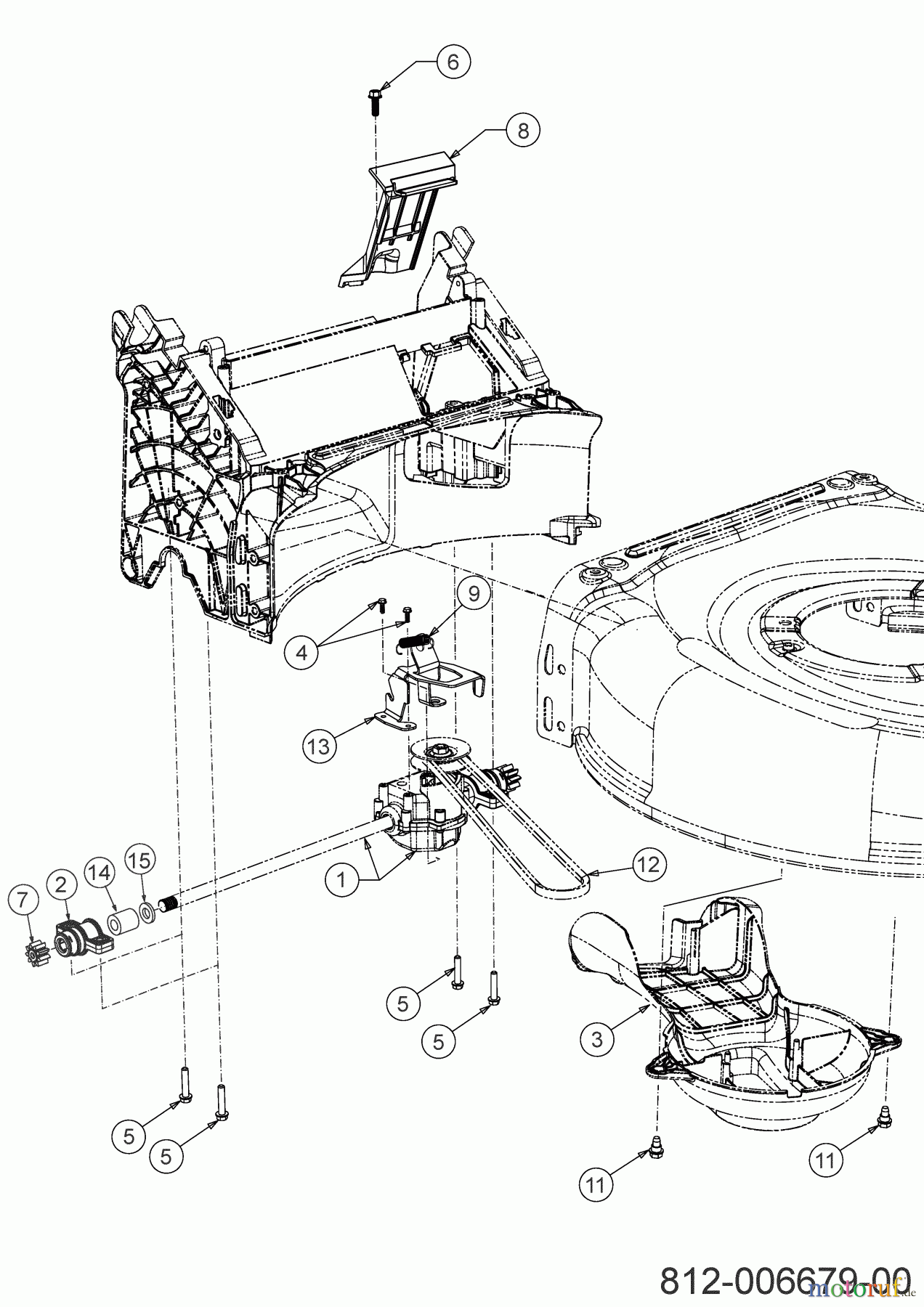  MTD Petrol mower self propelled SP 53 HWBS 12C-PF7B600 (2021) Gearbox, Belt