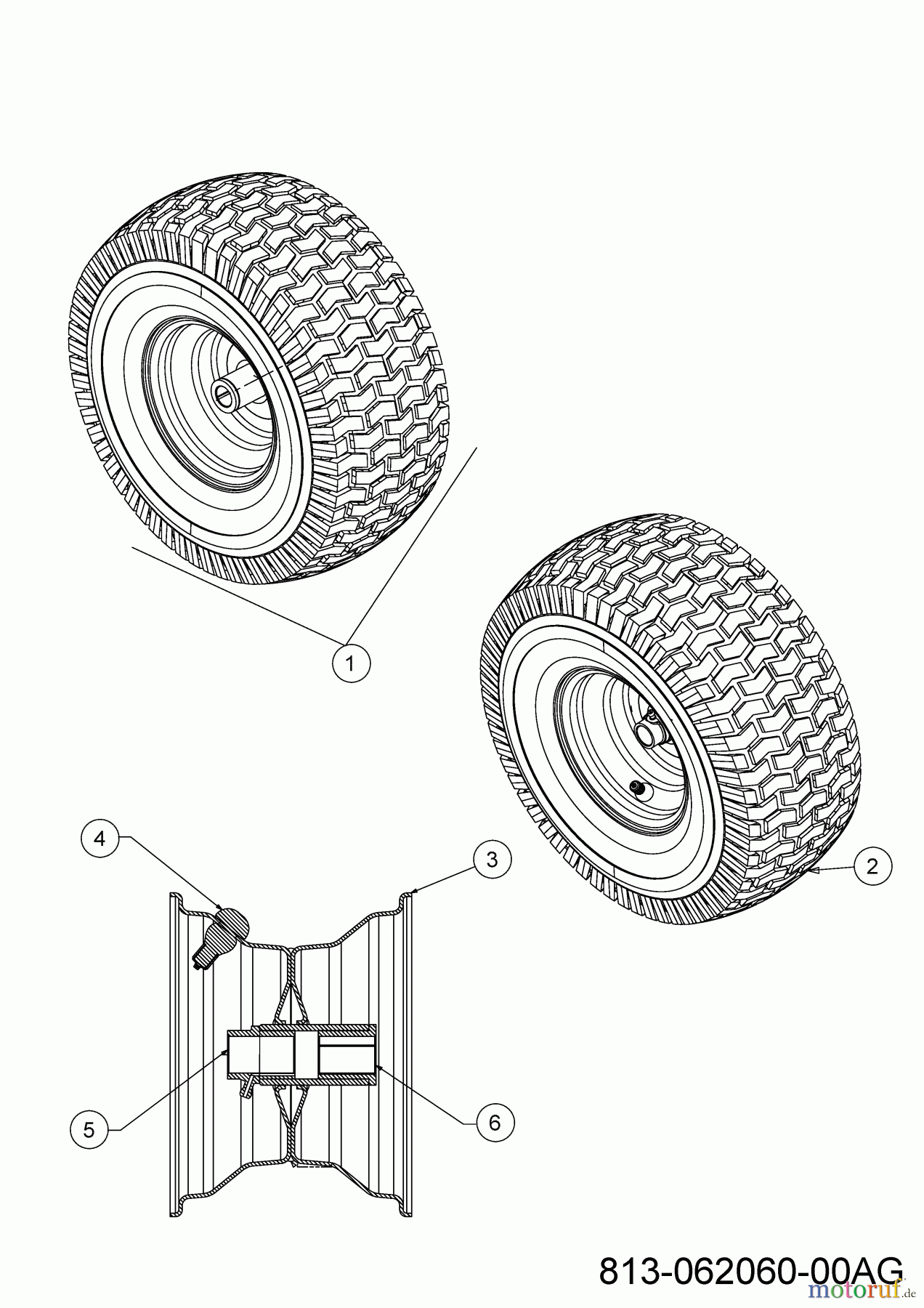 Bricolage Lawn tractors INV A13096 LB 13BH76SF648 (2021) Front wheels 15x6