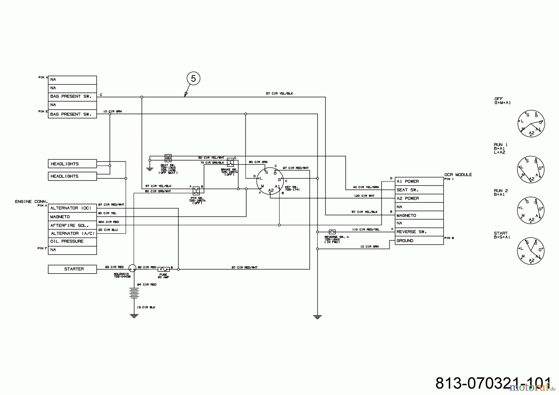  MTD Lawn tractors ANTHRACITE POWER 92 13CM71KE676 (2021) Wiring diagram