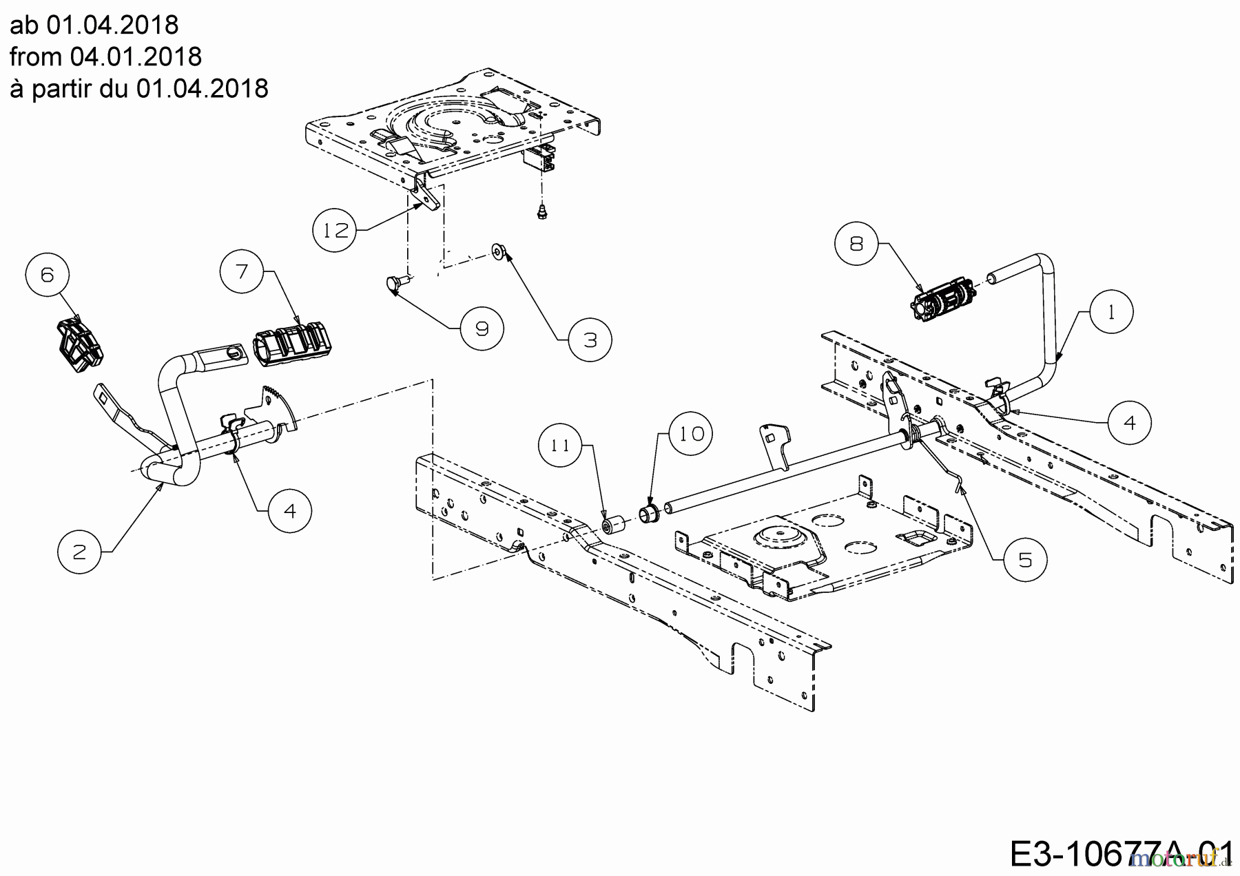  Cub Cadet Lawn tractors XT1 OS96 13A8A1CF603  (2019) Pedals from 04.01.2018