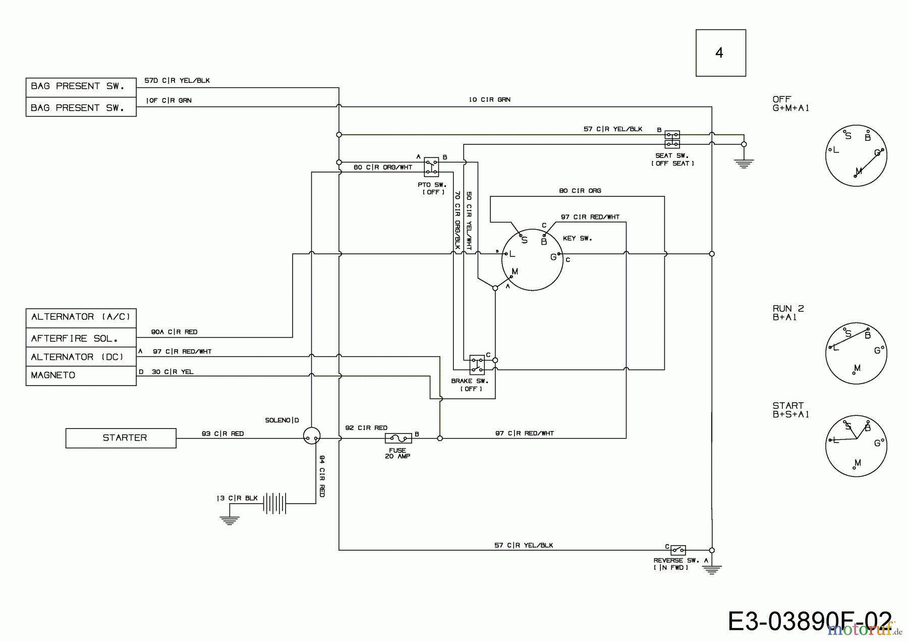  Wolf-Garten Lawn tractors E 13/92 T 13I2765E650  (2020) Wiring diagram