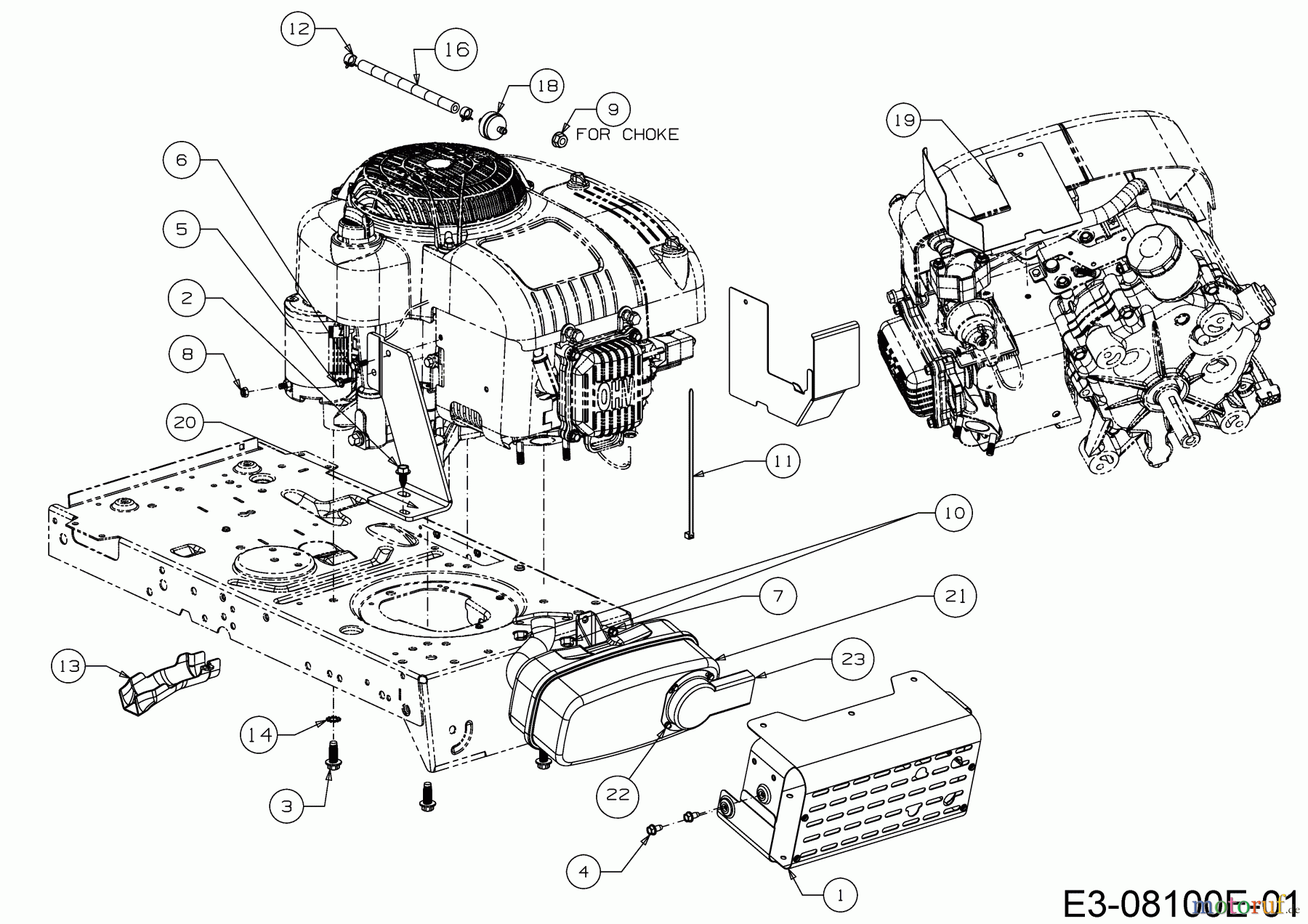  Wolf-Garten Lawn tractors E 13/96 H 13H2795F650  (2020) Engine accessories