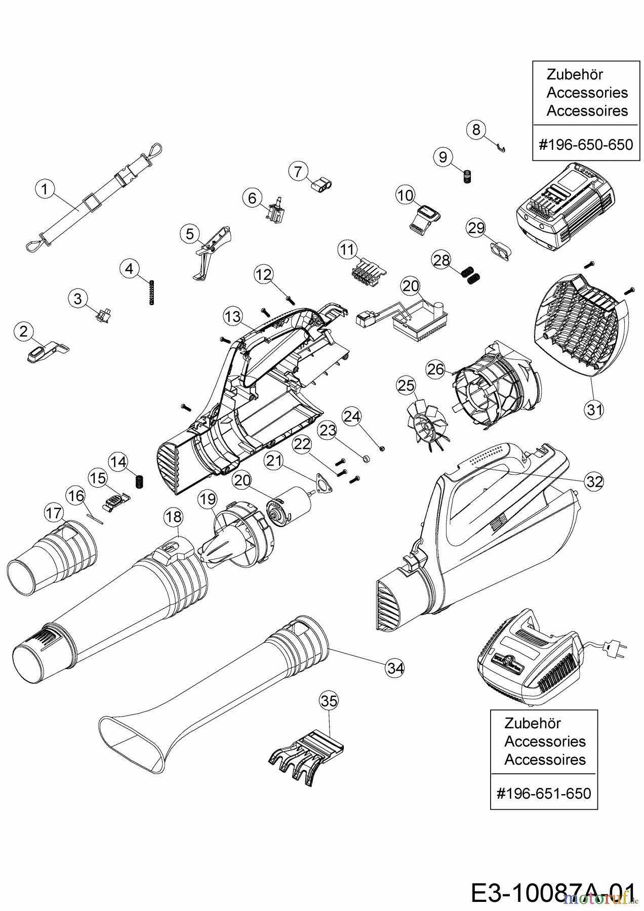  Wolf-Garten battery leaf blower 72V Li-Ion Power 24 B 41AA0BO-650  (2020) Basic machine