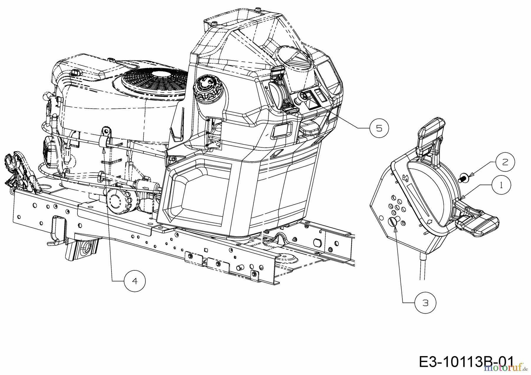  Wolf-Garten Lawn tractors 95.180 H 13BTA1VB650  (2018) Choke- and throttle control