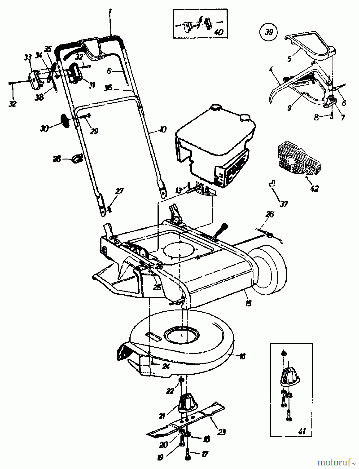  MTD Petrol mower self propelled DELUXE 53 S 125-2990  (1985) Basic machine