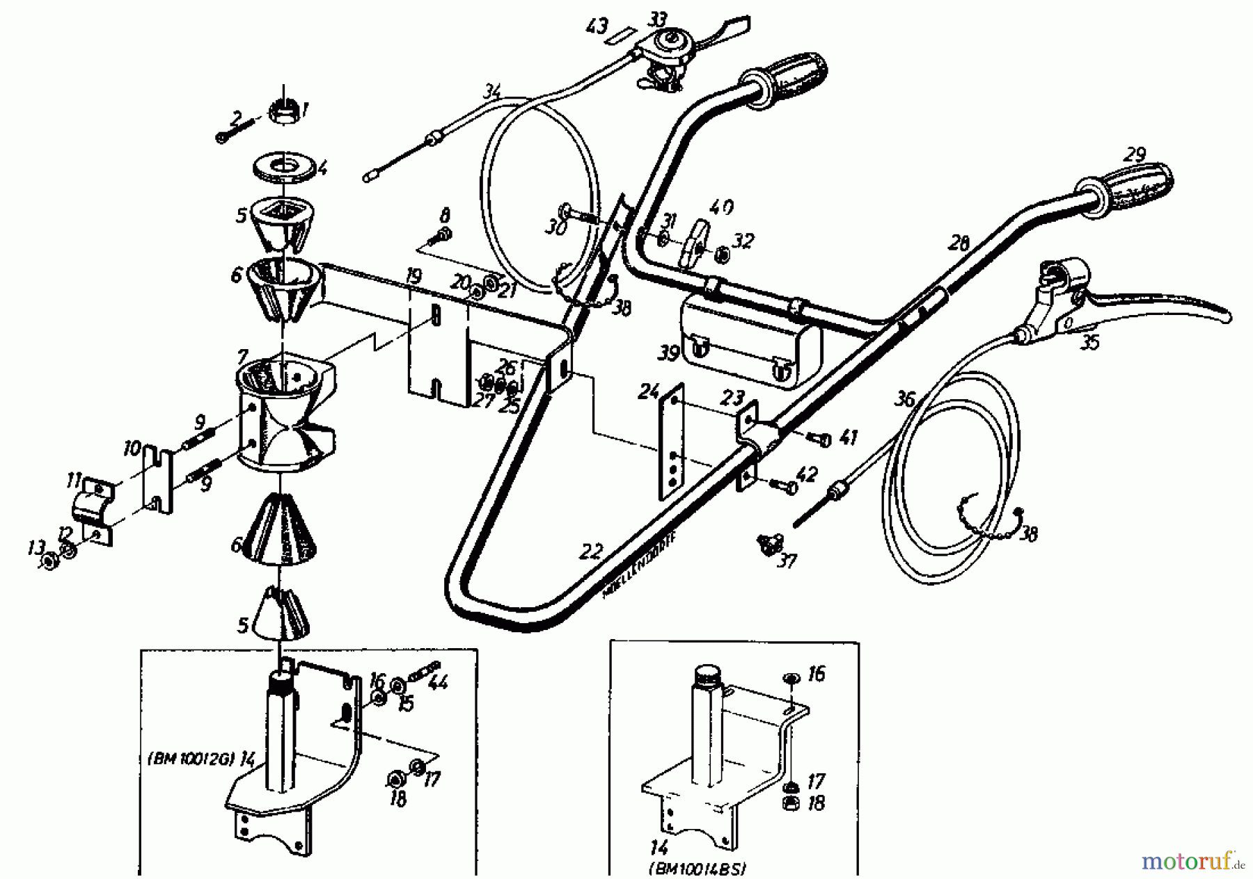  Gutbrod Cutter bar mower BM 100 4/BS 07507.01  (1985) Handle
