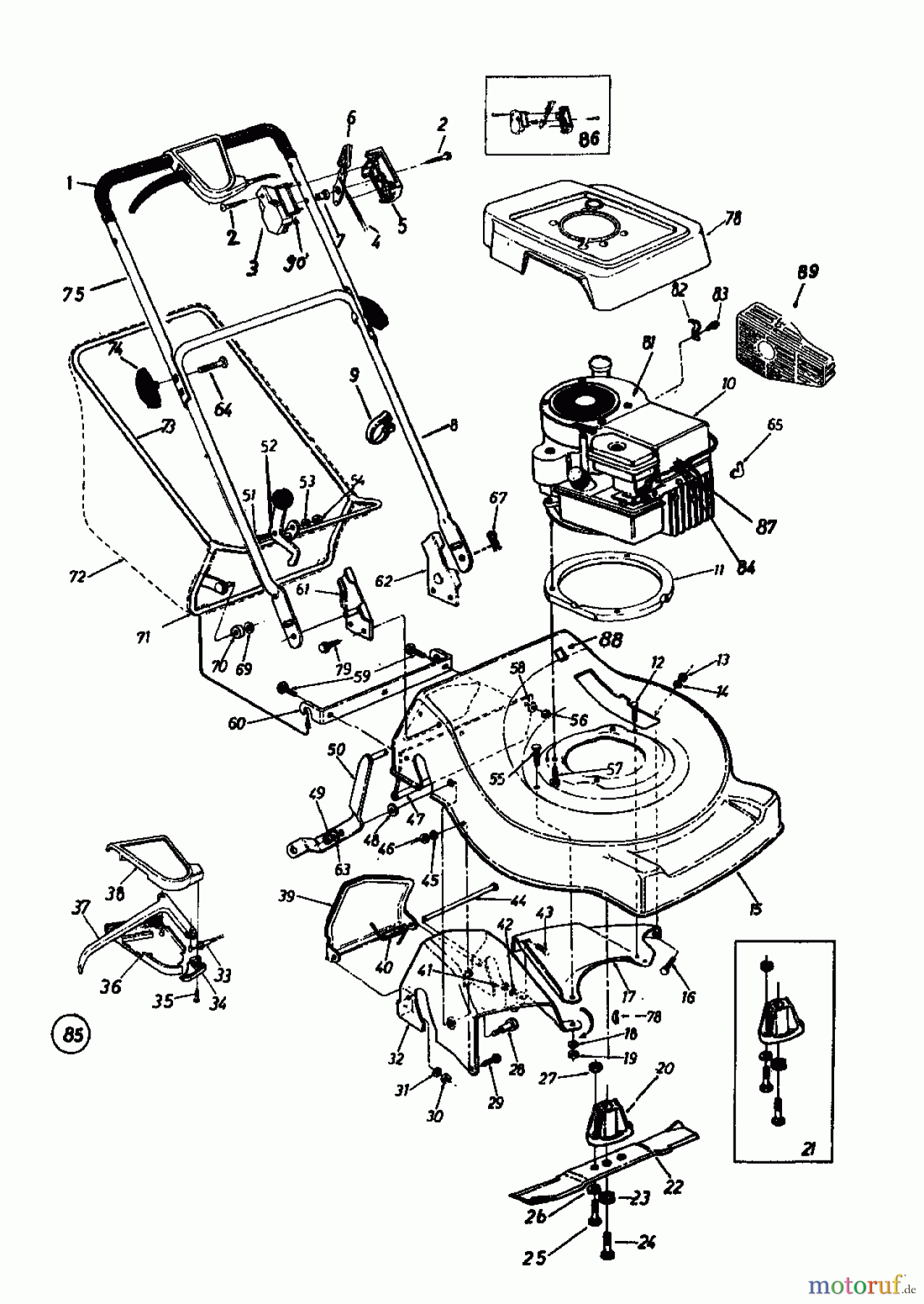  MTD Petrol mower self propelled REX-COMBI 51 SSL 126-3580  (1986) Basic machine