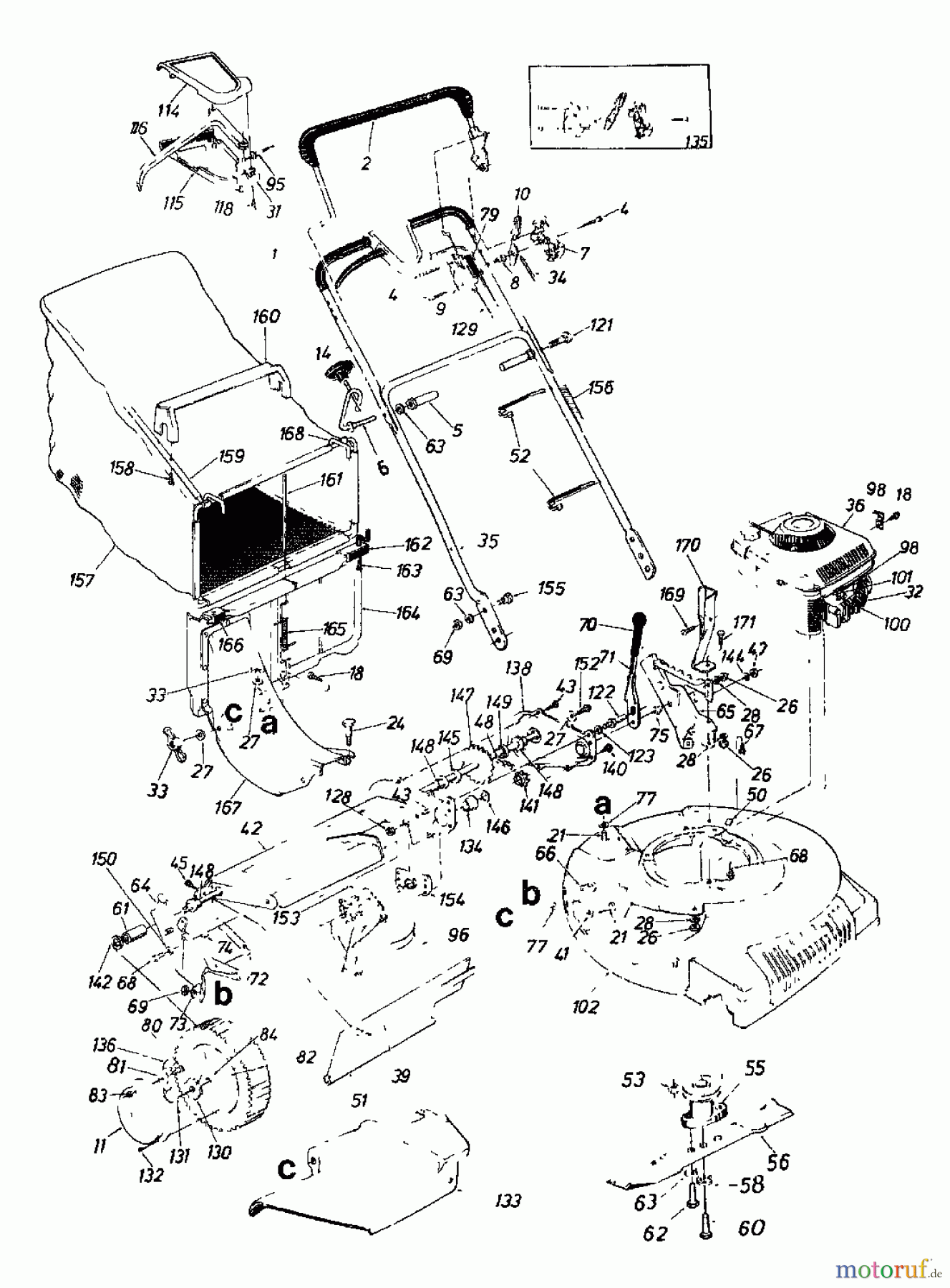  MTD Petrol mower self propelled VARIANT 53 S 127-8820  (1987) Basic machine