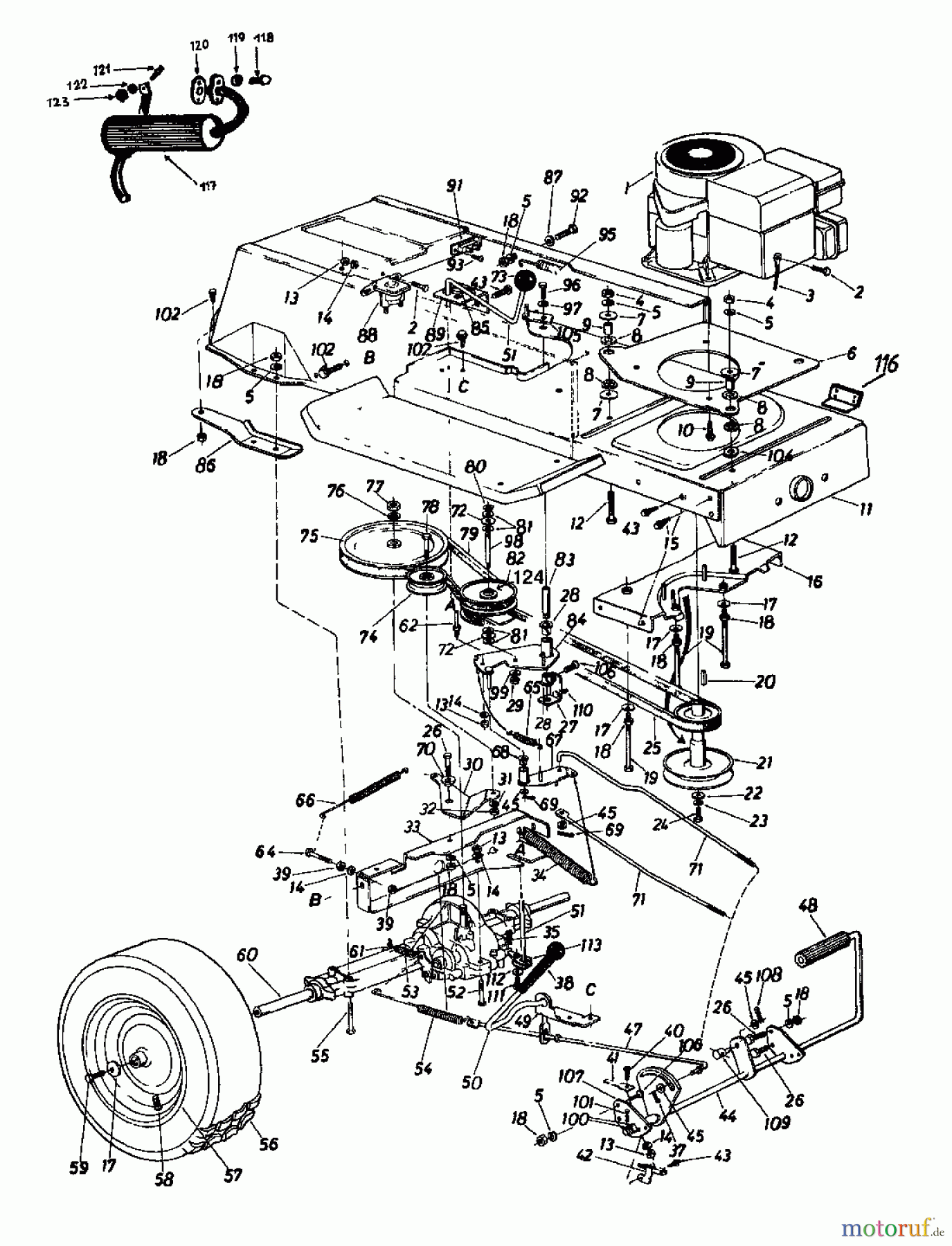  Novotrac Rasentraktoren NOVOTRAC 110 S 137-5470  (1987) Fahrantrieb