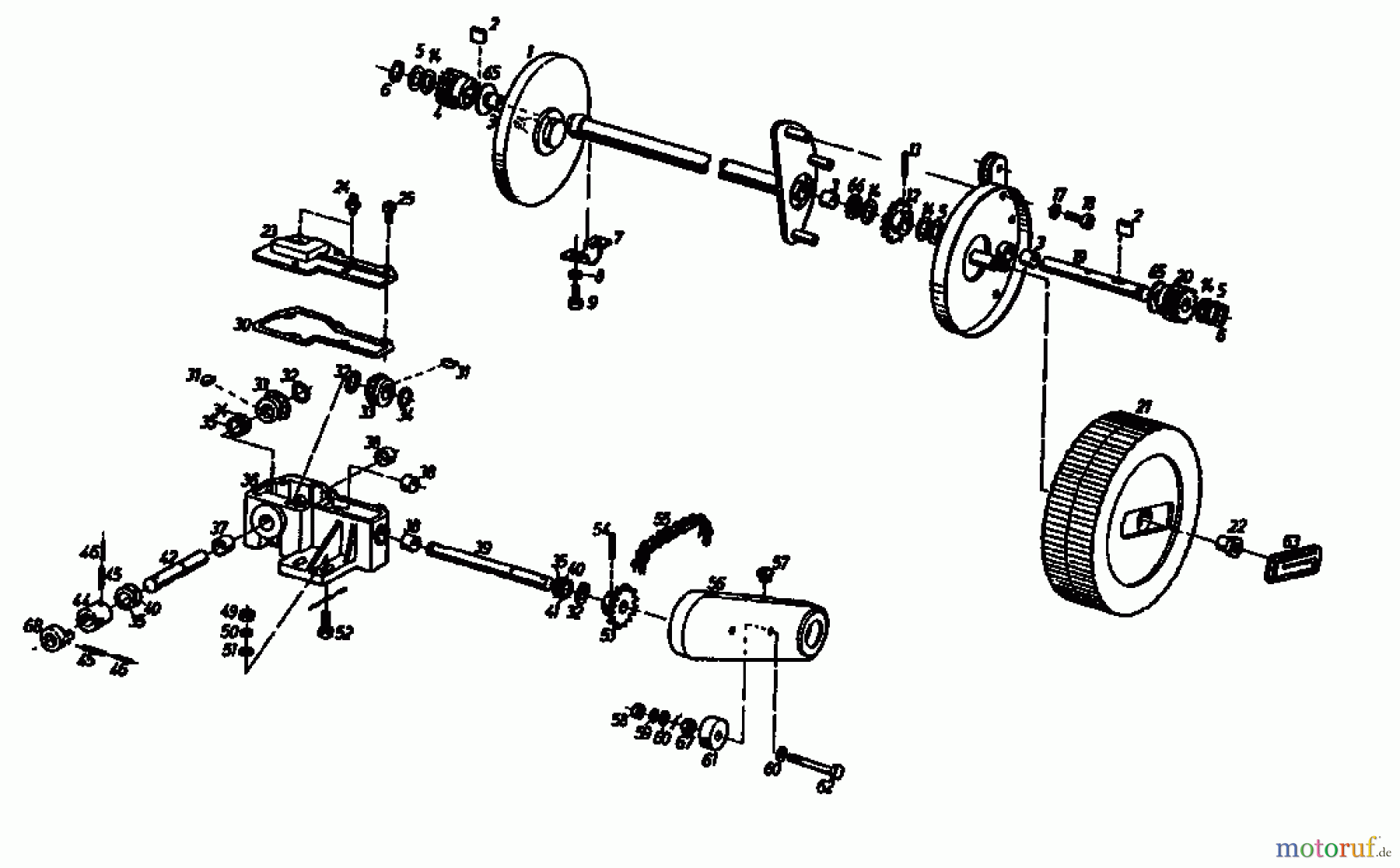  Gutbrod Petrol mower self propelled HB 45 R 02627.03  (1987) Gearbox, Wheels