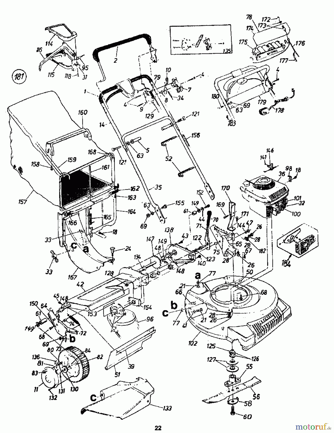  MTD Petrol mower self propelled VARIANT 53 SE 129-8860  (1989) Basic machine