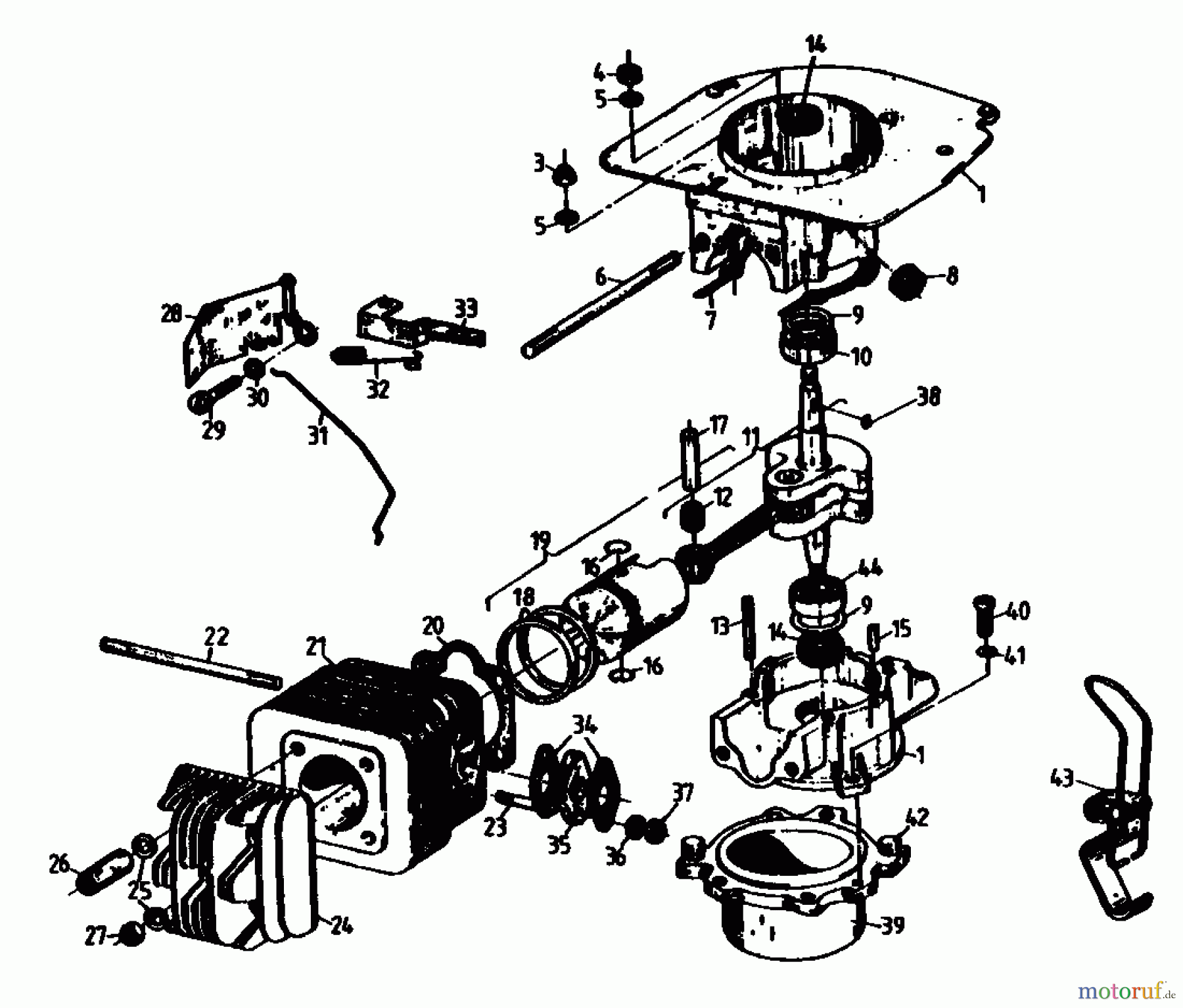  Gutbrod Cutter bar mower BM 100 4/BS 07507.02  (1988) Crankcase, Cylinder