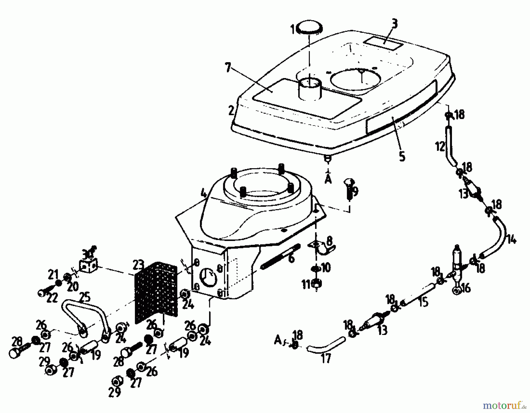  Gutbrod Cutter bar mower BM 100 4/BS 07507.02  (1988) Fuel tank