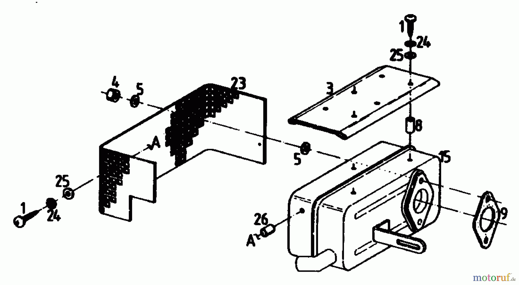 Gutbrod Cutter bar mower BM 100-2/G 07507.01  (1988) Muffler