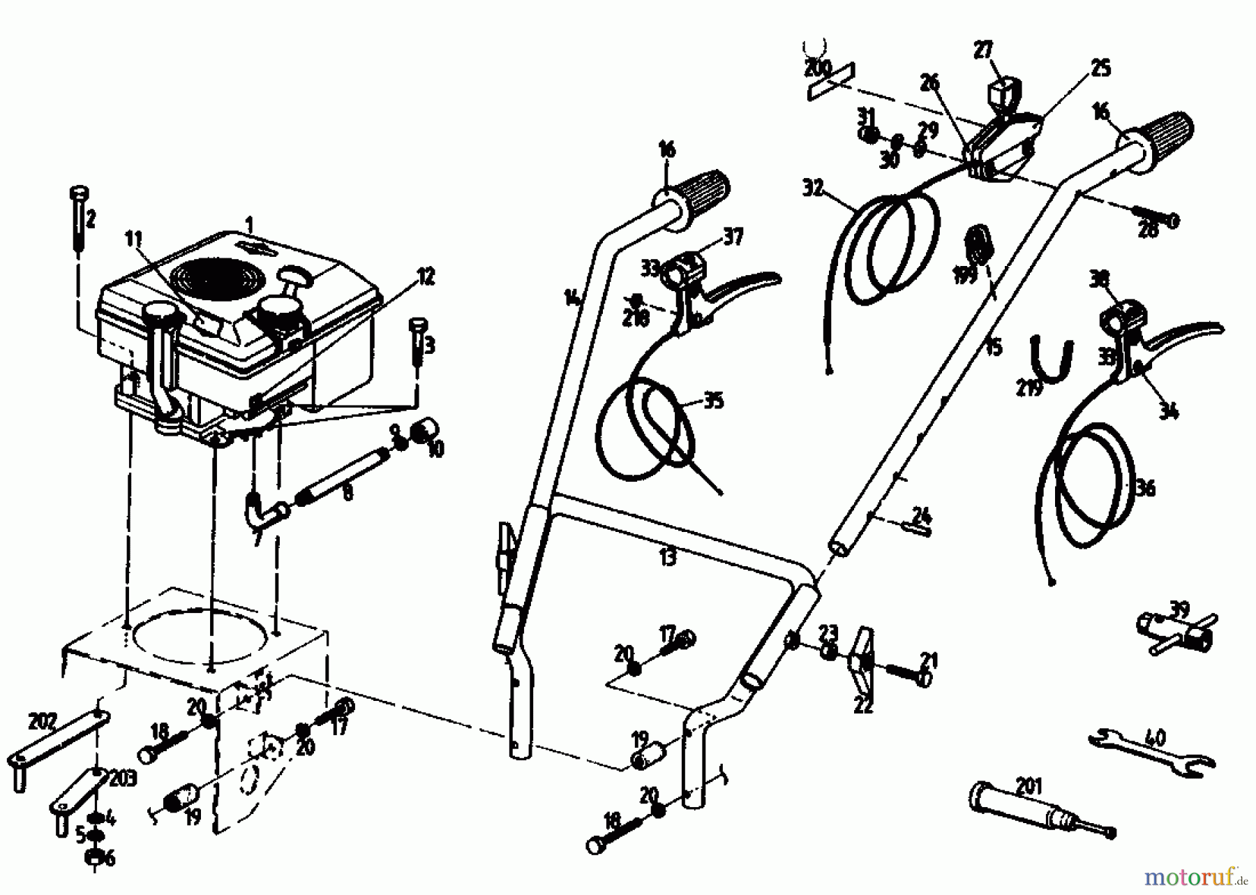  Gutbrod Cutter bar mower BM 710 07515.01  (1989) Handle