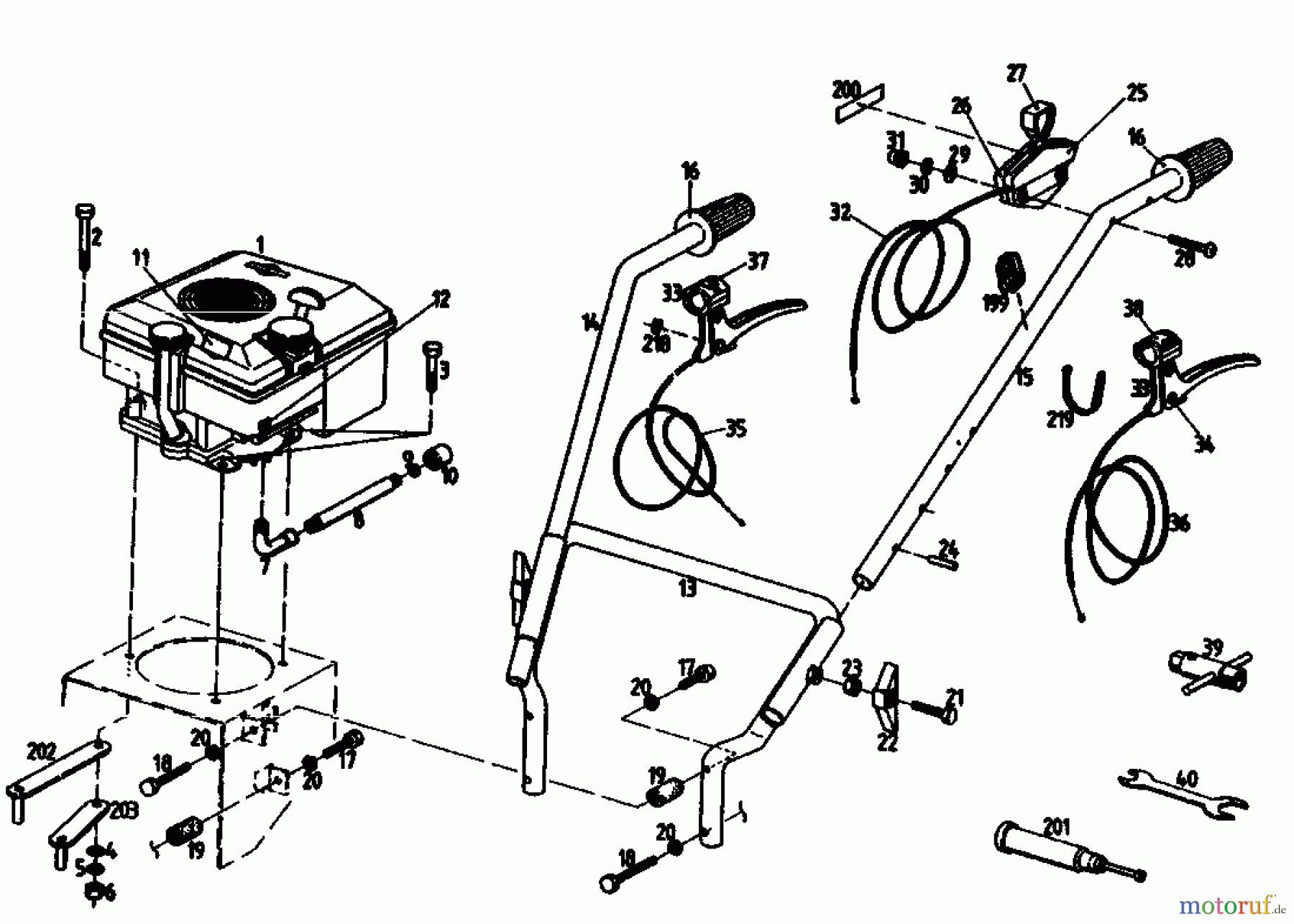  Gutbrod Cutter bar mower BM 710 07515.02  (1989) Handle