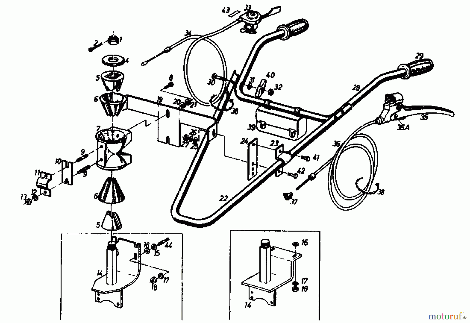  Gutbrod Cutter bar mower BM 100 4/BS 07507.02  (1989) Handle