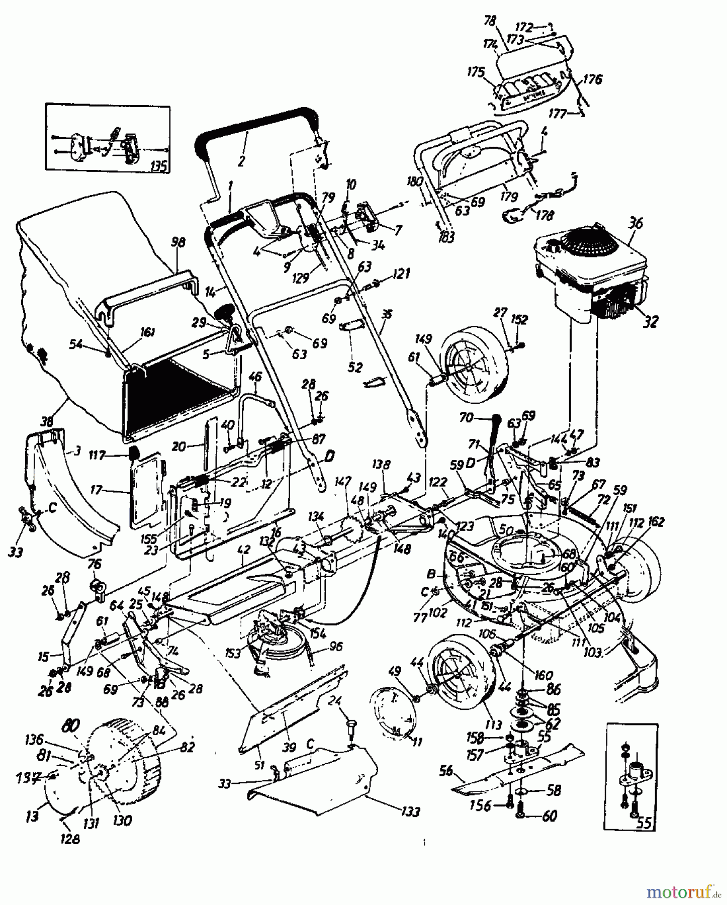  MTD Petrol mower self propelled VARIANT 53 SE 120-836E  (1990) Basic machine
