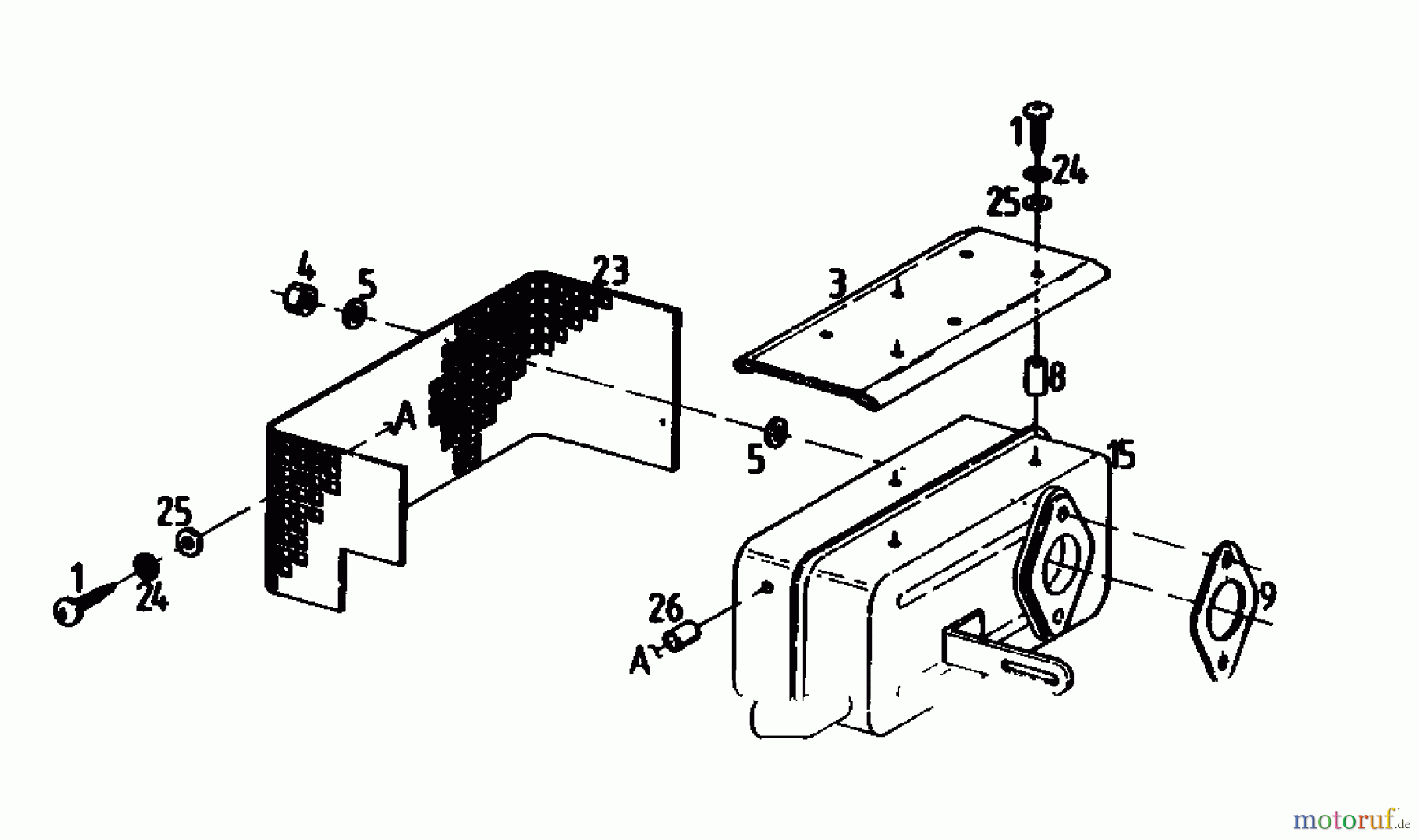  Gutbrod Cutter bar mower BM 100 4/BS 07507.02  (1990) Muffler