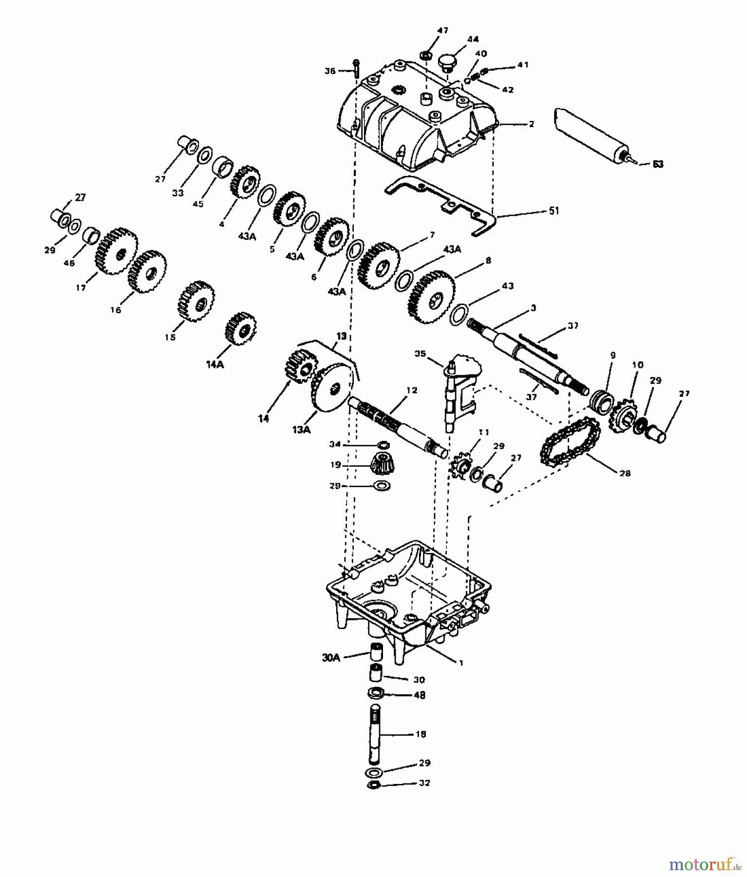  MTD Balkenmäher QUICK 105 N 181-0173  (1991) Getriebe
