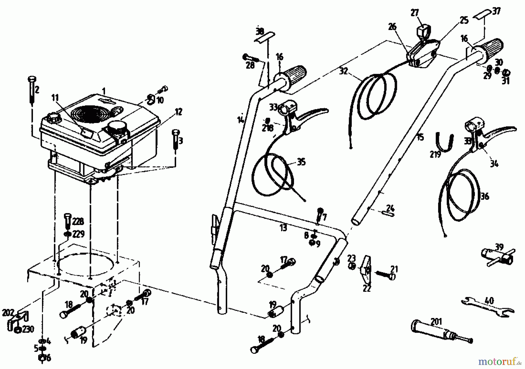  Gutbrod Cutter bar mower BM 710 07515.03  (1991) Handle