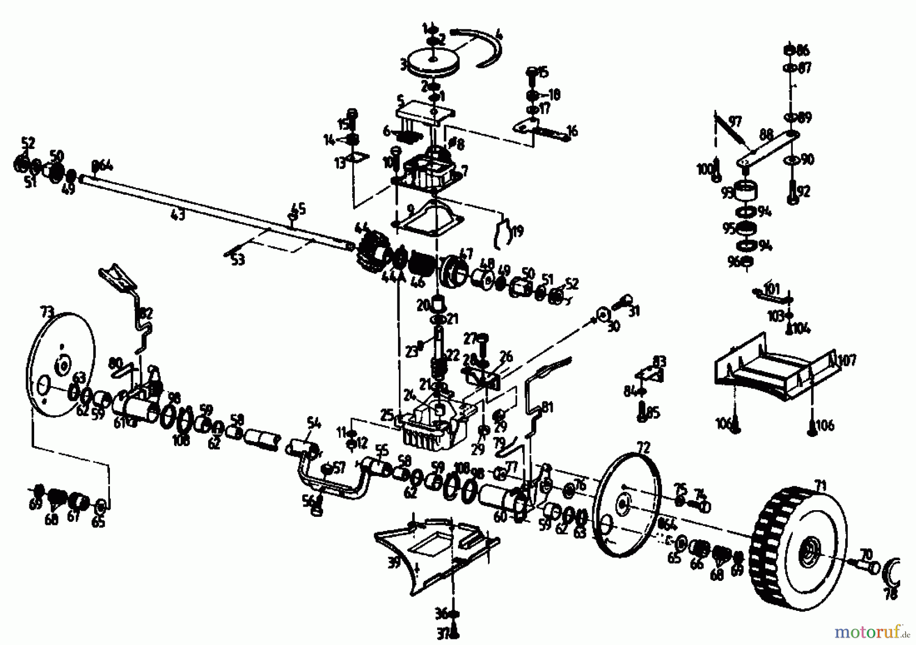  Gutbrod Petrol mower self propelled HB 47 R-4 BSE 04001.02  (1992) Gearbox