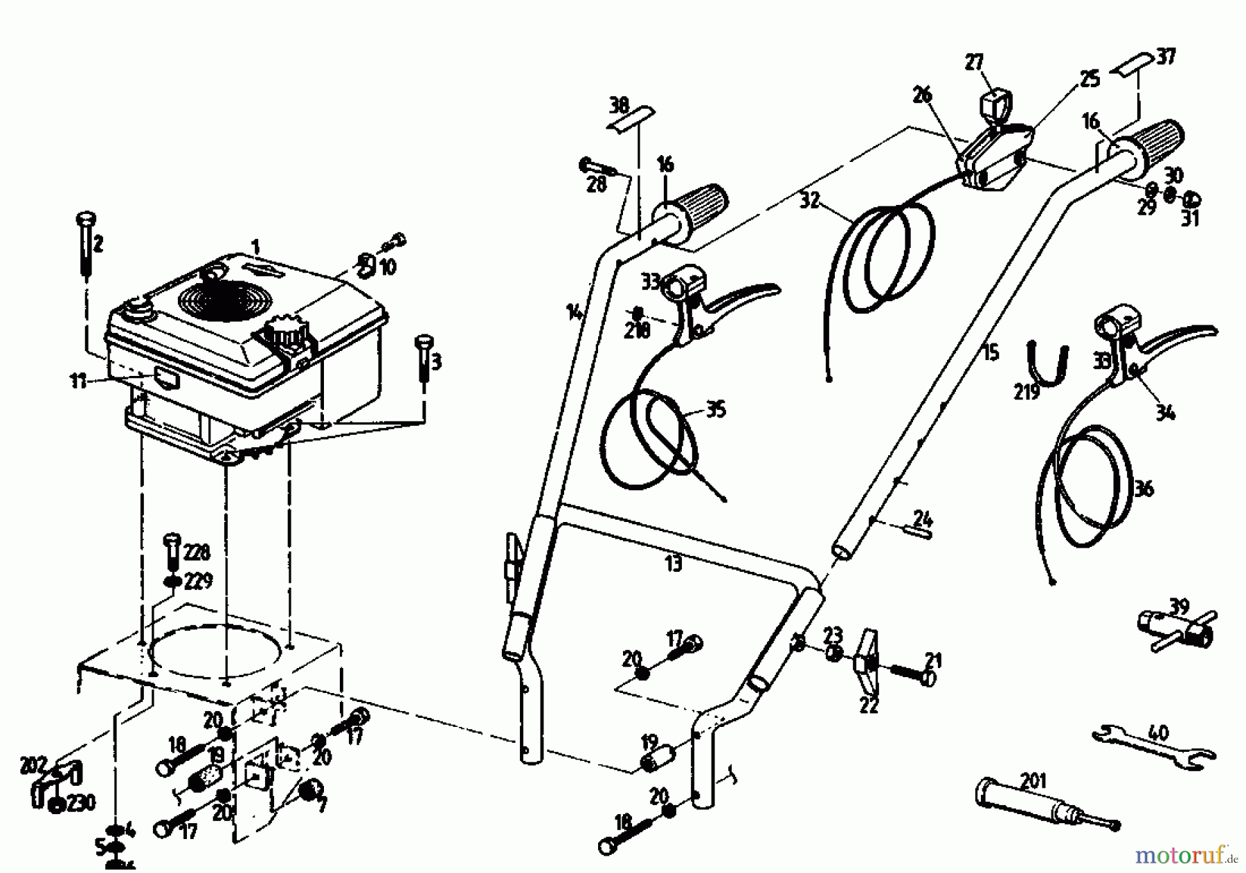  Gutbrod Cutter bar mower BM 710 07515.03  (1992) Handle