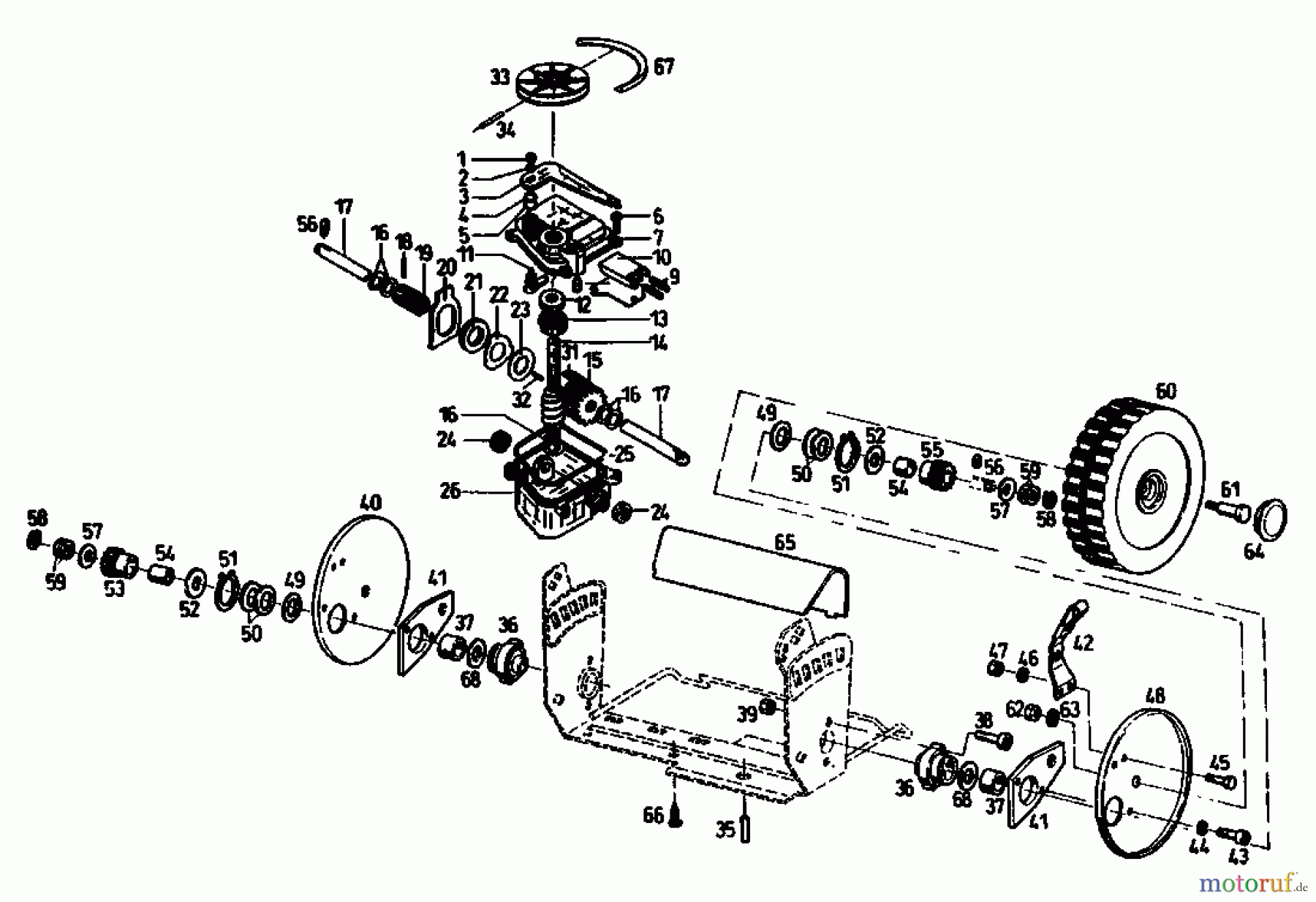  Gutbrod Petrol mower self propelled TURBO HBSR 04011.03  (1992) Gearbox