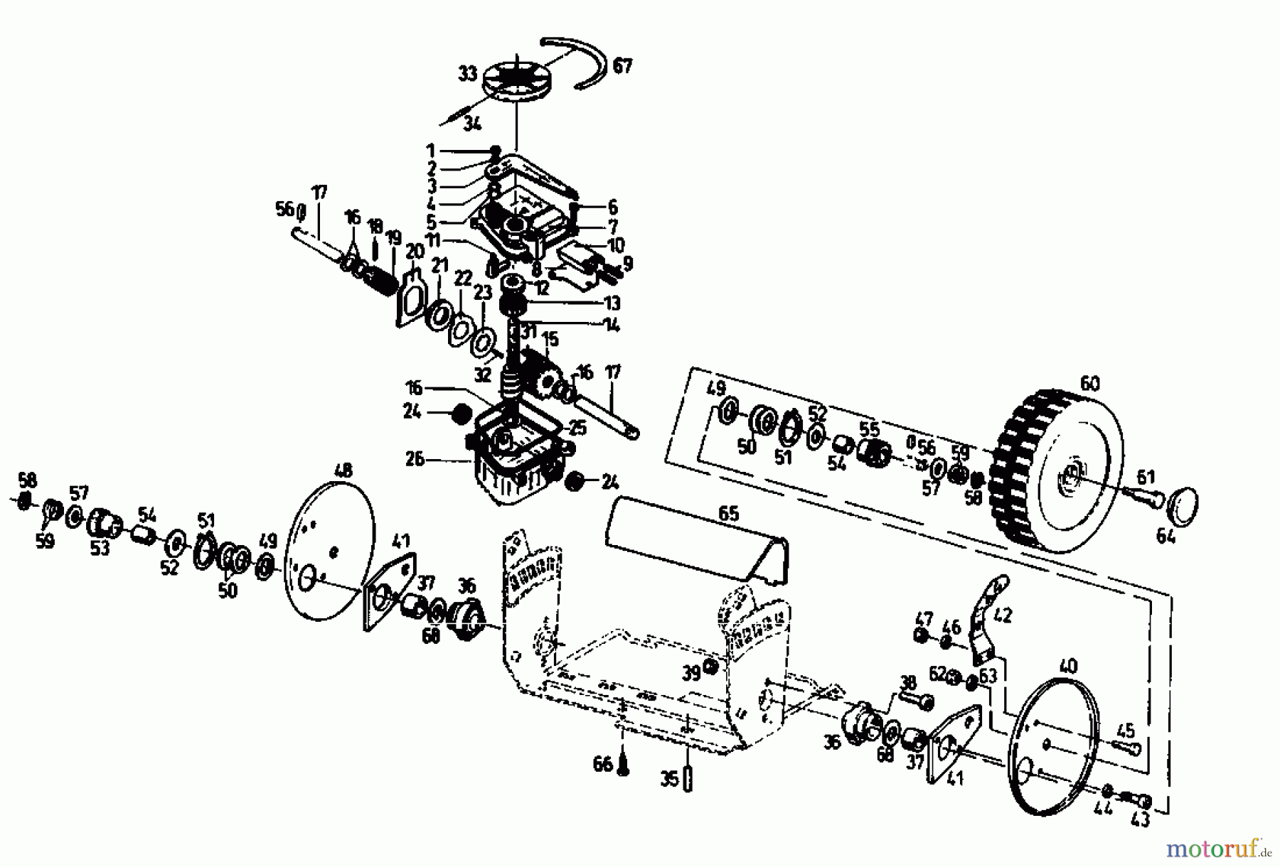  Gutbrod Petrol mower self propelled TURBO HBSR-2 T 04011.09  (1993) Gearbox