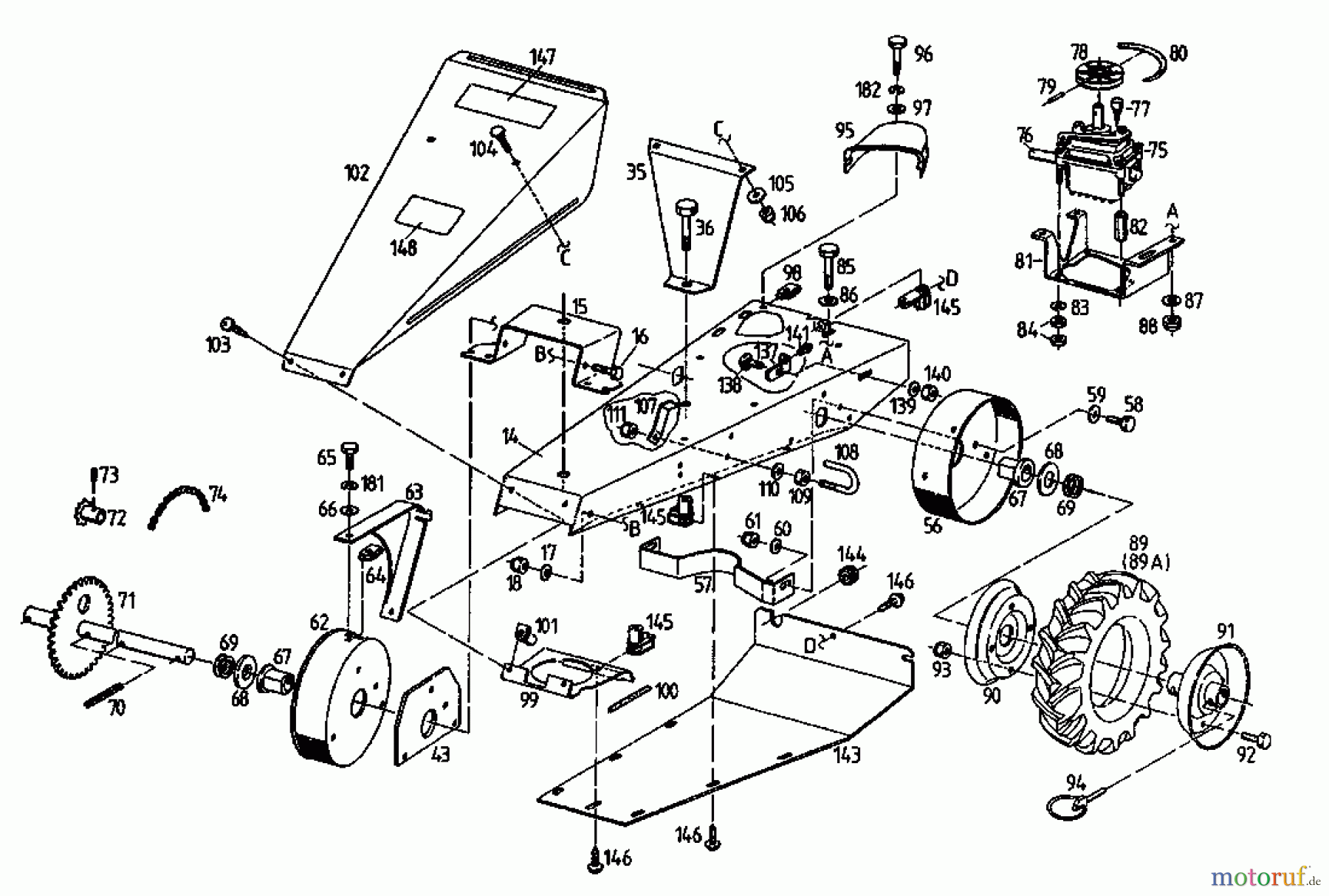  Gutbrod Cutter bar mower BM 700 07510.04  (1993) Drive system, Wheels