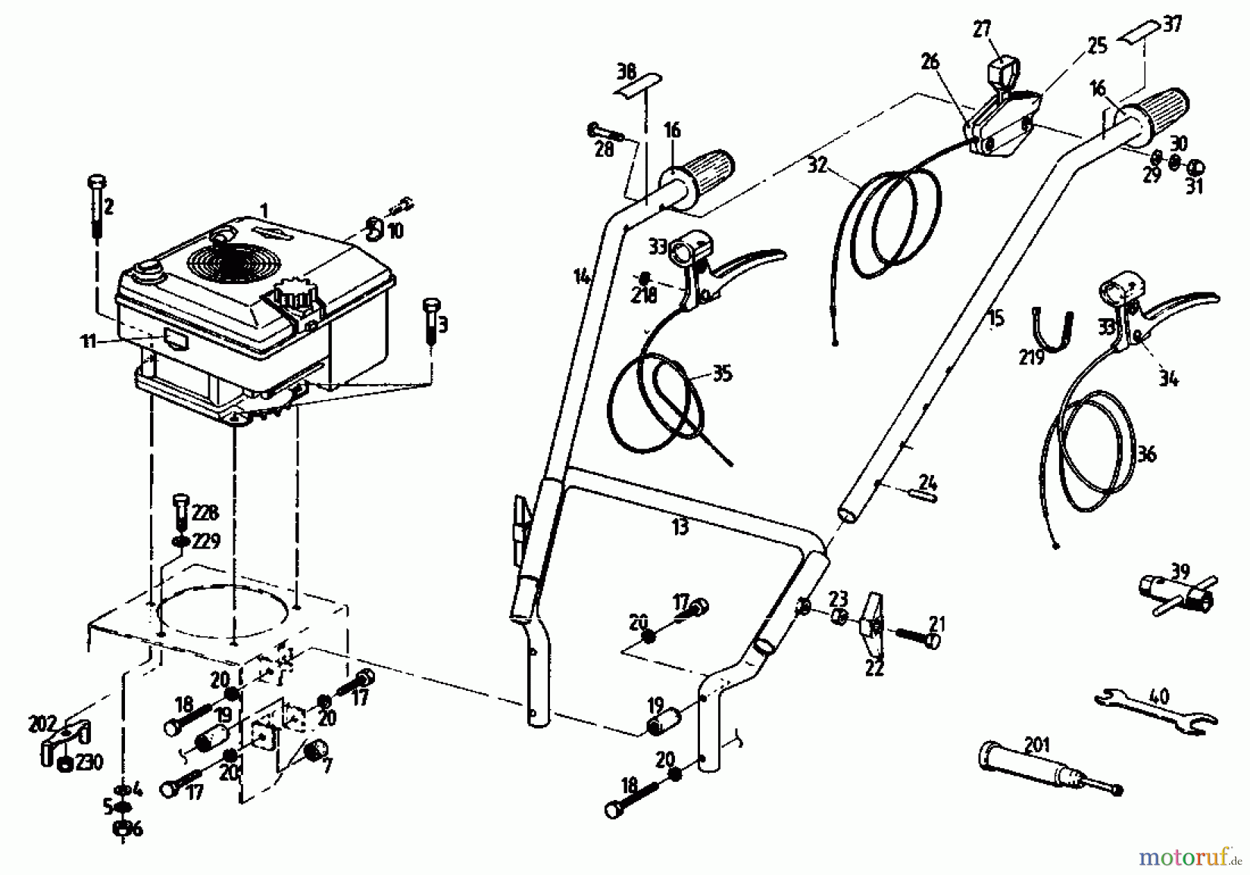  Gutbrod Cutter bar mower BM 710 07515.03  (1993) Handle