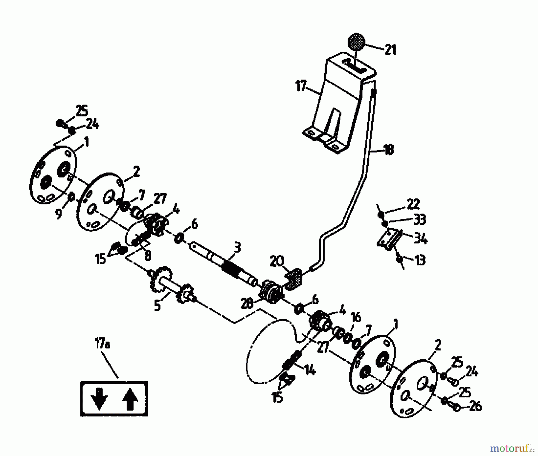  Gutbrod Cutter bar mower BM 107 07517.03  (1994) Shift lever